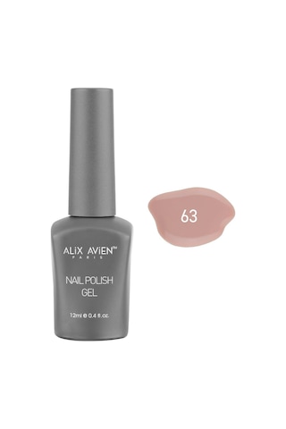 Alix Avien Bej Nude Kalıcı Oje 63-yoğun Renk Veren Jel Oje 12 Ml-nail Uv Gel Polish 63