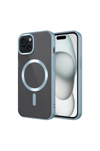 Apple Uyumlu iPhone 15 Plus Kılıf Mat Tasarımlı M-safe Wireless Şarj Özellikli Zore Mat Setro Kapak Light Green