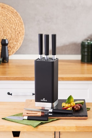 Karaca  Skycut 6 Parça Standlı Satırlı Bıçak Seti Siyah