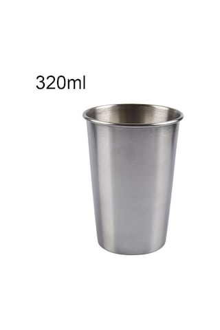 Cbtx 320ml Tek Duvar Elektropolisajlı Paslanmaz Çelik Kısa Şarap Bardağı Gümüş