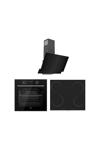Ferre Fryart Ms Serisi XE63CS - MS261 - D063 Siyah Cam Ankastre Elektrikli Set