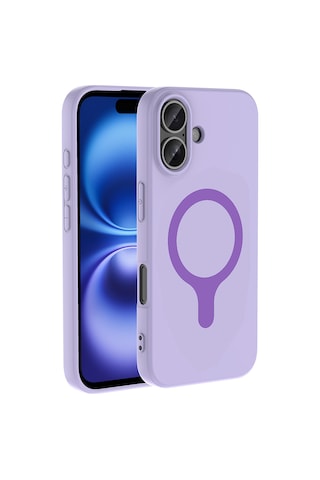 Gpack iPhone Uyumlu 17 Kılıf Aris Silikon Magsafe Kablosuz Şarj Özellikli Lila