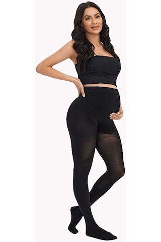 Kadın Hamile Külotlu Çorabı 80den Esnek Yumuşak Ek Parçalı Büyük Beden 001