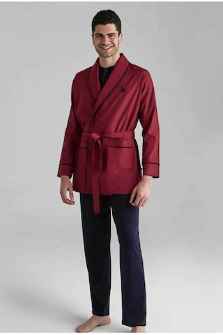 U.s. Polo Assn. 12000 Erkek 5'li Çeyizlik Ropdöşambır Set-bordo Bordo