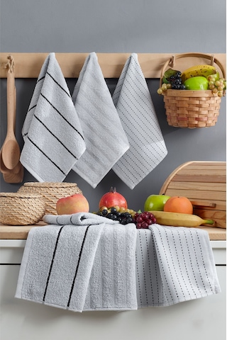 Elart Sophia Mutfak Havlusu 6 Adet 45x30 Cm Gri Gri