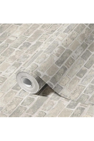 Roka 23104-2 Taş Desenli Gri Duvar Kağıdı 16,5 M2