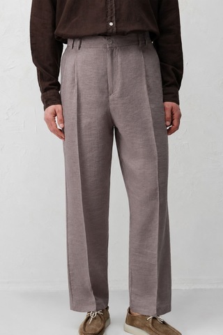 Antioch Lyocell Relaxed Fit Pileli Erkek Pantolon Koyu Bej