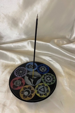 Yedi Çakra 7 Çakra Hand Made El İşi Feng Shui Ejderha Yılı Doğal Obsidyen Taşı Çubuk Konik Tütsülük