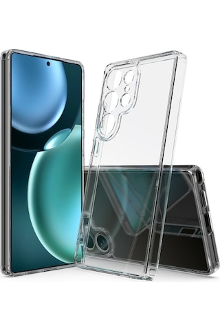 Nettech Samsung Galaxy S25 Ultra Uyumlu Lüx Seri Kamera Korumalı Arka Koruma Kılıf - Şeffaf Şeffaf