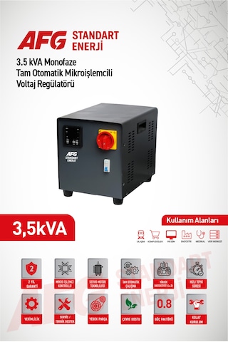 3.5 Kva Monofaze Tam Otomatik Mikroişlemcili Voltaj Regülatörü