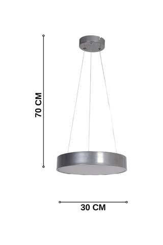 Dakota Modern Panel Ledli Salon Oturma Odası Yatak Odası Mutfak Gri Renk Led Avize Beyaz Işık Gri Gri