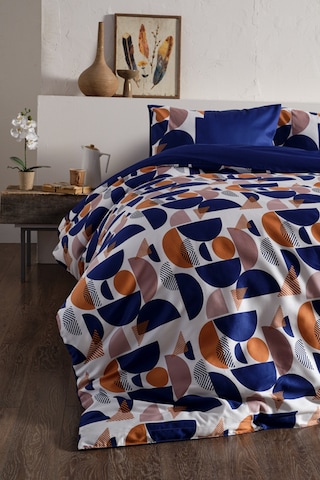 Doqu Home Saten Nevresim Takımı Diego Çift Kişilik - Lacivert Çok Renkli