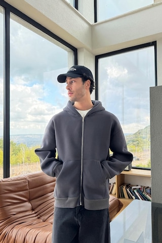 Flaw Basic Zip Hoodie Füme Füme