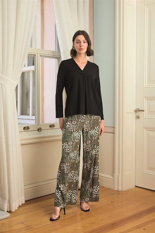 Aria's Closet Arias Closet Çiçek Yaprak Ve Etnik Desenli Uzun Kollu Pijama Takımı Siyah