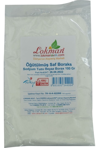 Lokman Öğütülmüş Saf Boraks Sodyum Tuzu Beyaz Borax 100 G