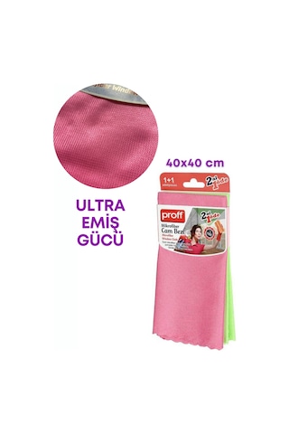 Grimorlife 2 Li Iz Bırakmayan Mikrofiber Cam Temizlik Bezi 40x40 Cm - Cam, Araba, Mutfak, Fiber Temizleme Bezi