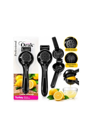 Orak 328 Kollu Pres Döküm Limon Ve Meyve Sıkacağı Siyah