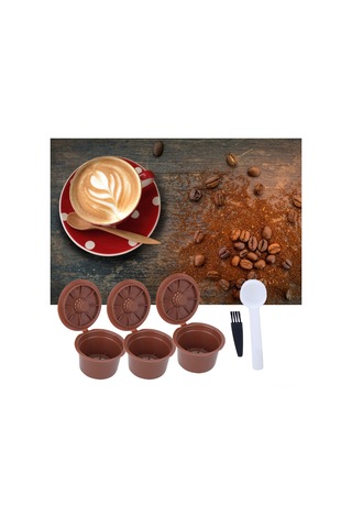 Fosenze Caffitaly İçin Yeniden Kullanılabilir Kahve Filtre Seti - Spor Ve Fırça Dahil, Sağlıklı Malzeme, Lezzetli Kahve İçin Uygun Kahverengi