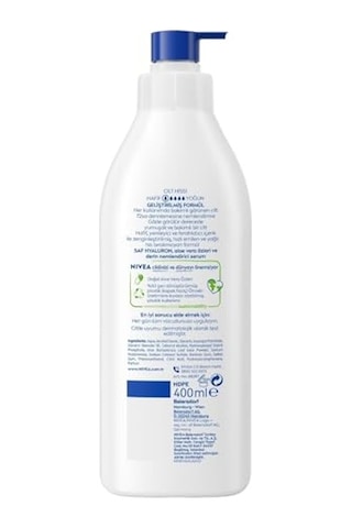 Nıvea Vücut Losyonu Aloe Vera 400 Ml, Normal Ve Kuru Ciltler İçin,72 Saat Nemlendirici,hyaluron,aloe Vera,yenileyici Bakım