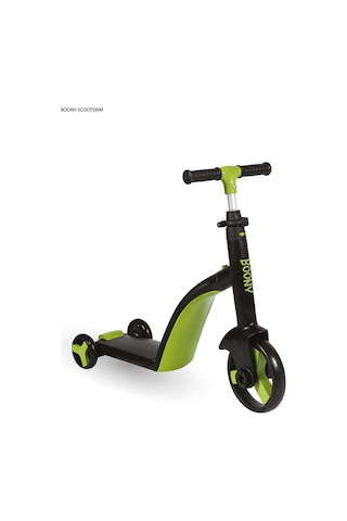 Boony Yeşil Çocuk Scooter- Bisiklet 1 Ürün 3 Özellik 50 Kg Taşıma Kapasiteli Yeşil