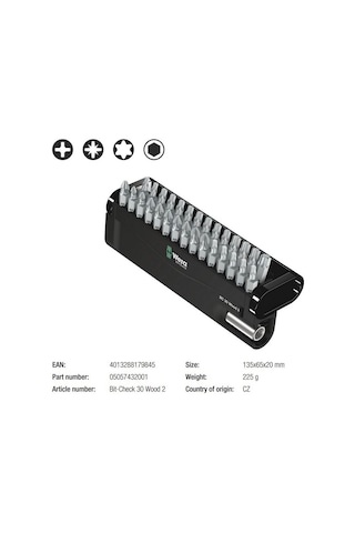 Wera Bit-Check 30 Metal 1 Bits Seti 05057434001