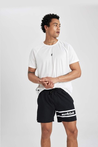 DeFactoFit Sporcu Baskılı Kısa Boy Deniz Şortu B5990AX24HSBK81 Siyah