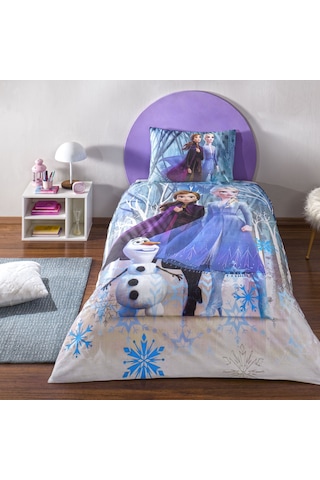 Taç Lisanslı Disney Frozen Winter Tek Kişilik Pamuk Nevresim Takımı 000000001000050245 Çok Renkli