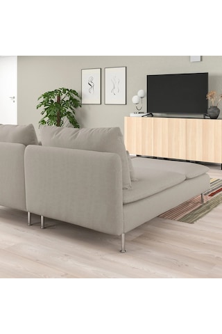 Ikea Bej Rahat Kanepe - Uzanma Koltuklu 4'lü Kanepe
