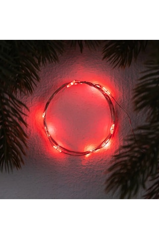 Luazon Lighting Pil İle Çalışan Çiy Işığı Zincir, 1 M 451572479 Kırmızı