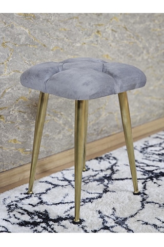 Kare Gold Kaplama Konik Ayaklı Tabure - Oturak - Bar Taburesi - A Çok Renkli