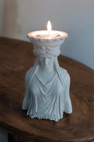 Dekoratif Masa Üstü Karyadit Kızı Hediyeli Bacasız Şömine Beyaz