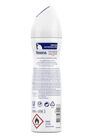 Rexona Invisible On Black+White Clothes Pure Kadın Sprey Deodorant 150 ML