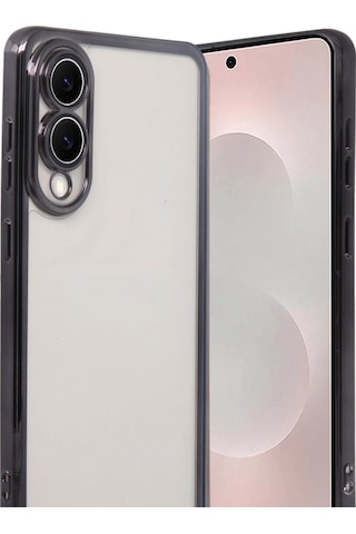 Samsung Uyumlu Galaxy S25 Edge Kamera Korumalı Lensli Silikon Siyah,