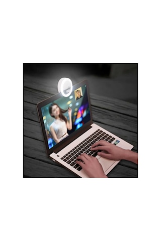 Zore Youtuber Led Selfie Led Işıklı Telefon Tutucu Makyaj Işığı Ring Light Usb Girişli