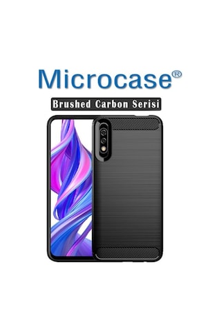 Huawei Honor 9X Brushed Carbon Kilif + Cam (Seç) 373231018