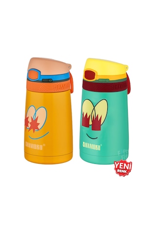 Shamobo 2li Set Pipetli Çelik Termos 350ml -6 Saat Isı Yalıtımı- Siyah