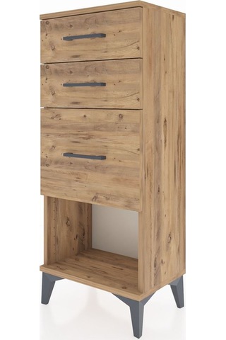 Arges Komodin 3 Çekmeceli 44x30x106 Çam-çam Çam