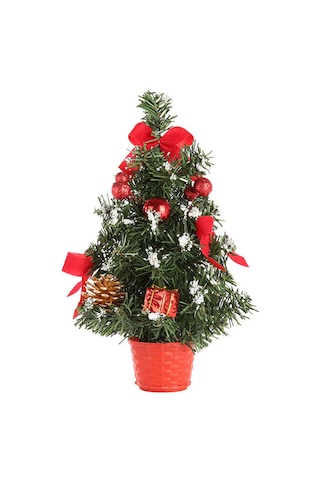 Kosona 30 Cm Kırmızı Pvc Mini Noel Ağacı - Masaüstü, Pencere Tabanı Ve Raflar İçin Noel Dekorasyonu