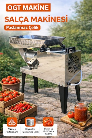 Paslanmaz Salça Makinesi 3 Hp Profesyonel İnox Domates Çekme Makinesi