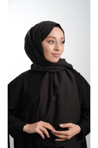 Hürrem Bone 202105_01 Pamuk Düz Klasik Caz Şal Siyah