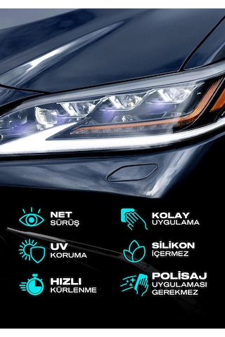 Nasiol Headlight Restorer Nano Seramik Far Yenileme ve Koruma Kiti-3 Yıl Dayanım 10 ML