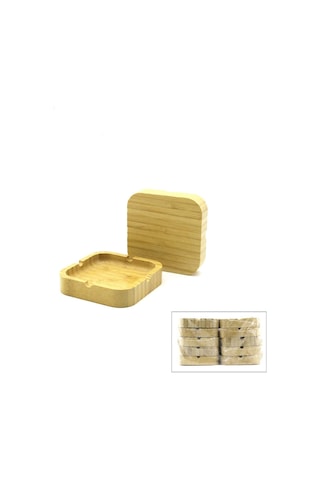 İbico İ22-399 Küllük 10cm Kare Ahşap Bambu - 10'li Paket