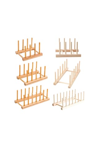 Dianziye Bambu Ahşap Çıkarılabilir 5 Bölmeli Lavabo Kurutma Rafı Tabak Bardak Gereç Depolama Organizer Mutfak Dolap Diğer