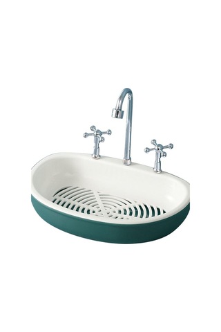Lavabo Şeklinde Katı Sabunluk Banyo Mutfak Sünger Sabun Tutucu Dekor Şirin Stand Turkuaz