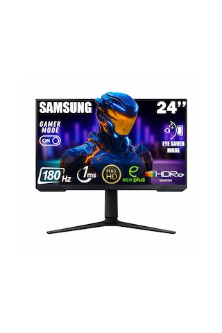 Samsung Odyssey G3 LS24DG302EUXUF 24" 1 MS Full HD Pivot 180 Hz Oyuncu Monitörü