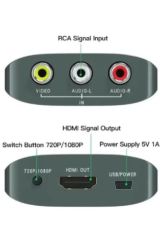 Av To Hdmi Çevirici 3 Rca To Hdmi Dönüştürücü Adaptör