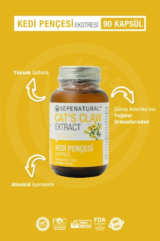 Sepe Natural Cat's Claw Kedi Pençesi Ekstraktı 360 MG x 90 Kapsül