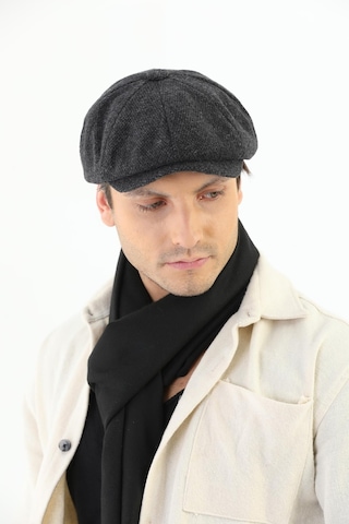 Elif İç Giyim Erkek Desenli Kasket Peaky Blinders Kaşe Kumaş Şapka Kasket Antrasit