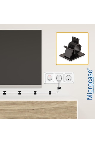 Microcase Kendinden Yapışkanlı Kablo Sabitleyici Ve Düzenleyici Klips Seti 30'lu Al5408 Siyah