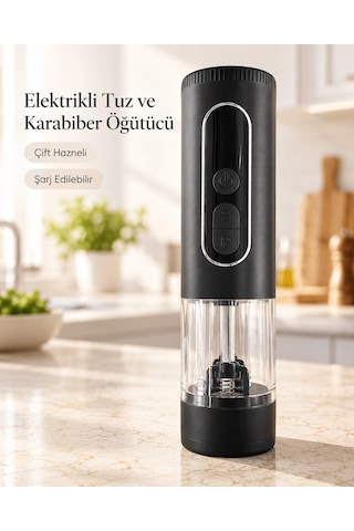 1. Led Ekranlı 900 Mah Bataryalı Şarj Edilebilir Tuz Ve Karabiber Öğütücü Tkndy-bsva4969 Çok Renkli